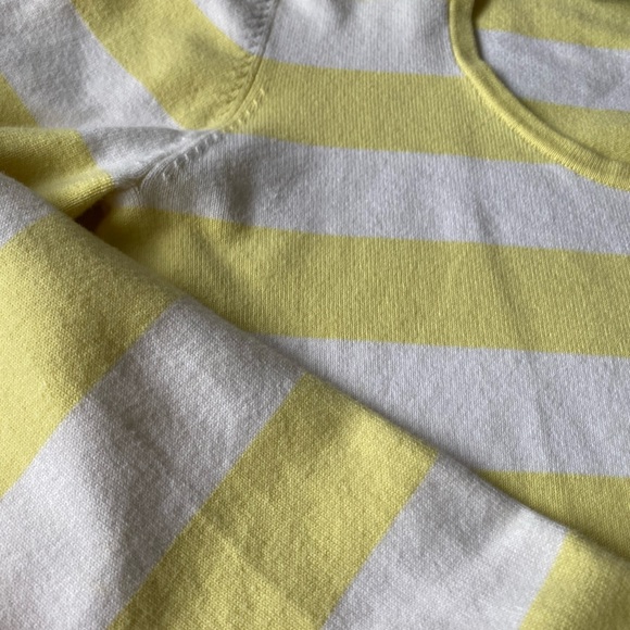 Theory cropped yellow white striped thin sweater - Picture 3 of 8